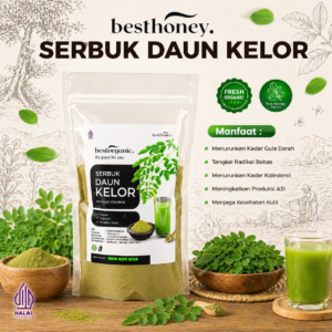 besthoney daun kelor moringa bubuk organik pure 50 g dan 100 g