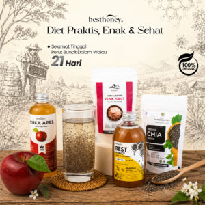 best honey paket 4in1 cuka apel with mother chia seed madu multiflora dan himalayan salt