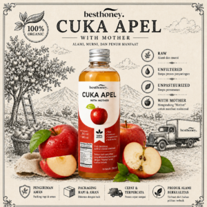 best honey cuka apel with mother organik 250ml 1000ml